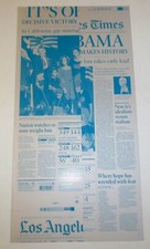 RARE ERROR - OBAMA 2008 Victory Election LA Times Newspaper Printing PRESS PLATE picture