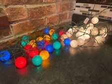2 Strings Of Vtg Melted Plastic Popcorn Kitschy Christmas Lights-LOOK/READ picture