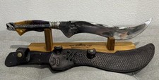 Handmade Brazilian Kukri Style Knife Imperador Bigode 12.7” Blade w/ Sheath picture