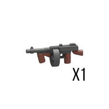 NEW Tommy Gun X1 For LEGO Minifigures WW2 Accessories Army Military Drum Mag picture