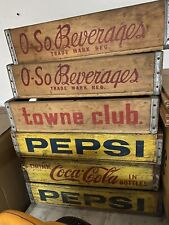 Vintage Towne Club PEPSI O.SO COCA COLA Beverages Soda Crates LOT OF 6 picture