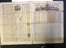 Antique San Francisco Goldrush Newspaper 1855 The Wide West Rare picture