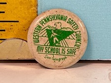 Vintage Western Pennsylvania Safety Council Sun Telegraph Pinback button. picture