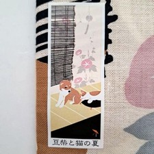 Hama-monyo Cotton Tenugui Mameshiba & Cat Summer Morning Glory Japan Made picture