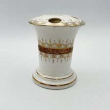 Vintage Andrea By Sadek Porcelain Toothbrush Makeup Holder Gold Lace picture