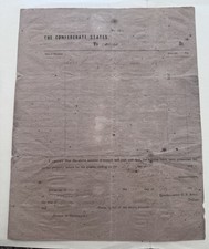 1864 Civil War Confederate Quartermaster Receipt Voucher Gainesville Signed CSA picture