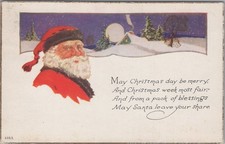 Santa Claus Christmas Poem Oxford New York NY Liberty Bell Stamp 1926 Postcard picture
