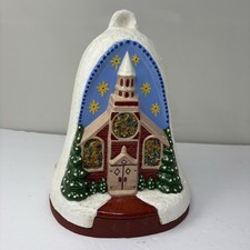 VTG 1984 Modern Light Craft Ceramic Bell Shaped Church Chapel W/ Lighted Base picture