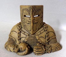 Derek Medieval Knight Chalkware Head Bust Incense Burner picture