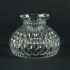 B & P Clear Diamond Quilt Design Glass Oil Lamp Shade 7in Fitter picture
