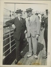 1922 Press Photo E.T. Statesbury and Antonio Scotti sail aboard S.S. Majestic picture