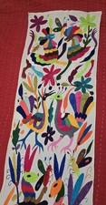 Vintage Oaxaca Mexico Hand Embroidered Otami Tononga Birds Insects 74