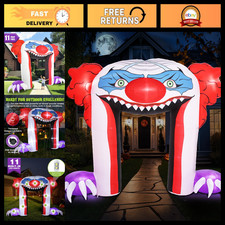 11 FT Halloween Inflatable Creepy Clown Archway - Outdoor Yard Decor, Spooky Dis picture