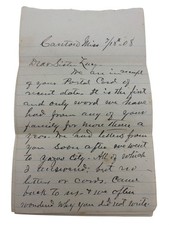 1908 Canton MS Letter Railroad Growth Yazoo City Jackson ICRR History Doc picture