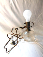 Antique Clear Glass One Finger Handle Electric Lamp Table or Desk Top picture