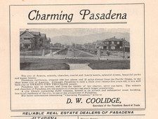 antique 1905 ads CHARMING PASADENA Ca + Local Business Ads 