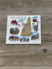 Vintage New Hampshire Souvenir Ceramic Tile Trivet Old Man Of The Mountain 6x6 picture