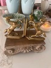 Rare Vintage Heavy brass horse bookends, these are so picture