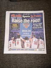 RAISE THE ROOF KNICKS BANNER NIGHT AT MSG NBA CHAMPIONS NY POST 10/20/26 picture