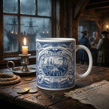 USA Semiquincentennial 250 Years Liberty Boston Tea Party Commemorative Mug 11oz picture