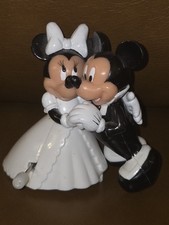 Vtg Disney Mickey & Minnie Mouse Bride & Groom Dancing Wedding Wind-up Toy Works picture