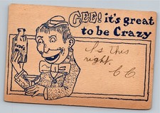 Vintage 1907 Comic Postcard Gee It's Great to be Crazy Humor picture