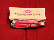 Vintage 1996 Case XX 6254SS Red Jigged Brazilian Zebu Bone Trapper Pocket Knife  picture