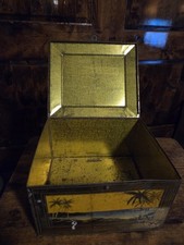 Vintage 1920's Era  The Globe Soap Company Cincinnati Ohio Tin Box Tropic Tiki picture