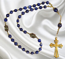 Handmade Greek Orthodox Rosary, Chotki, Komboskini, Lapis Lazuli Laser Cut Cross picture