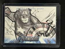 2012 UD Marvel Avengers Assemble Artist Sketch Card Kevin Sharpe Captain America picture