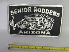 Vintage Cast Aluminum  Senior Rodders Car Club Plaque picture