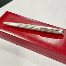 Vintage S.T. Dupont Paris Fidelio Ballpoint Pen Silver Plated Made In France picture