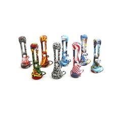 Random Print Silicone Hand Pipe with Cap, Portable and Durable Smoking Accessory picture