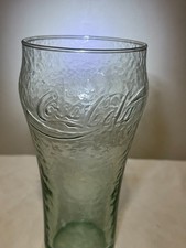 Coca Cola Coke Green Embossed Textured Glass Tumbler 6
