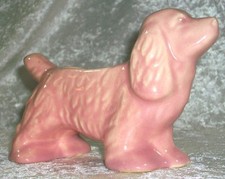 Vintage Shawnee Pale Pink Standing Cocker Spaniel Dog Pottery Planter Ohio USA picture