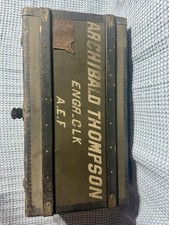 WWI US AEF Archibald Thompson Marked Trunk w/ US Army Uniform & Paperwork picture