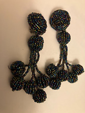 VINTAGE ESTATE seed bead dangle clip on earrings picture