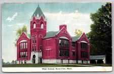Reed City Michigan High School Building View Postcard PC196 picture