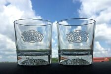 Chivas Regal Scotch Whisky Rocks Glasses Round Starburst Base Open Logo Set of 2 picture