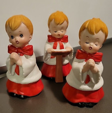 Christmas in July, Vintage Homco Porcelain Singing Choir Boys Carolers #5550 picture
