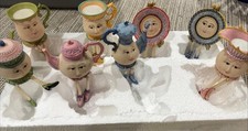 8 Collections Etc Tea Party Anthropomorphic Resin Shelf Sitter Teapot Saucer Cup picture