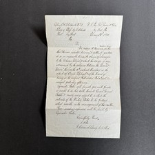 1871 Rear Admiral Samuel P. Lee Signed Letter USS Severn Key West Havana Cuba picture