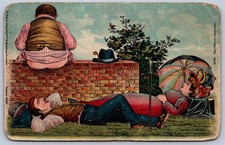 K37/ Interesting Postcard c1910 Comic Man Butt Pooping in Mouth 266 picture