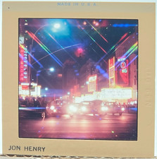 Vintage 1960s 35mm Slide Artist Jon Henry NYC Night Street Scene Neon OOAK picture