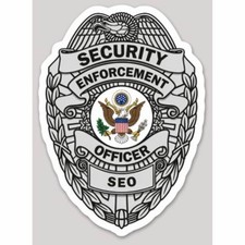 Security Enforcement Officer SEO 3x4 Reflective Vinyl Sticker Decal Badge picture
