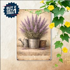 Purple Lavender Flower Garden Sign Weatherproof Aluminum Plaque 8x12 Inches picture