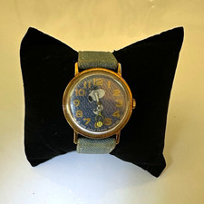 Vintage 1970s Timex Snoopy Tennis Mechanical Watch Original Denim Band. Runs. picture