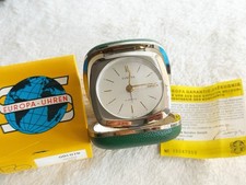 NOS Europa Germany 2 Jewels Mechanical Travel Alarm Clock 1079 0/502 Box Vintage picture