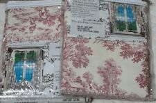 NWT Set Of 2 Nantucket 3 Piece Jabot & Valance Red Toile French Farm Country  picture