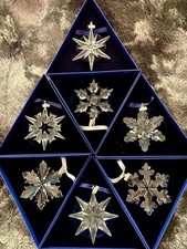 Swavorski Snowflake Ornaments, Lot Of 7, 2005,2007,2008, 2009,2010,2014,2016 picture
